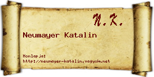 Neumayer Katalin névjegykártya